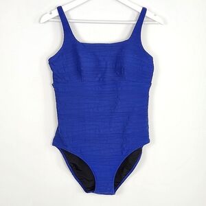 Lands' End V3403 One-Piece Navy Blue Padded Swimsuit Size 10